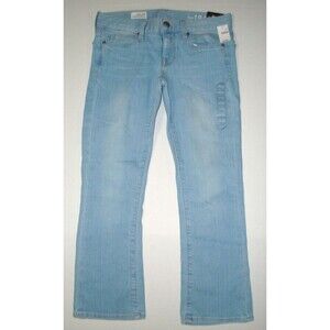 New Womens GAP NWT Cropped Boot Jeans 24 00 Light Blue Stretch Delmar 28 X 24 Lo